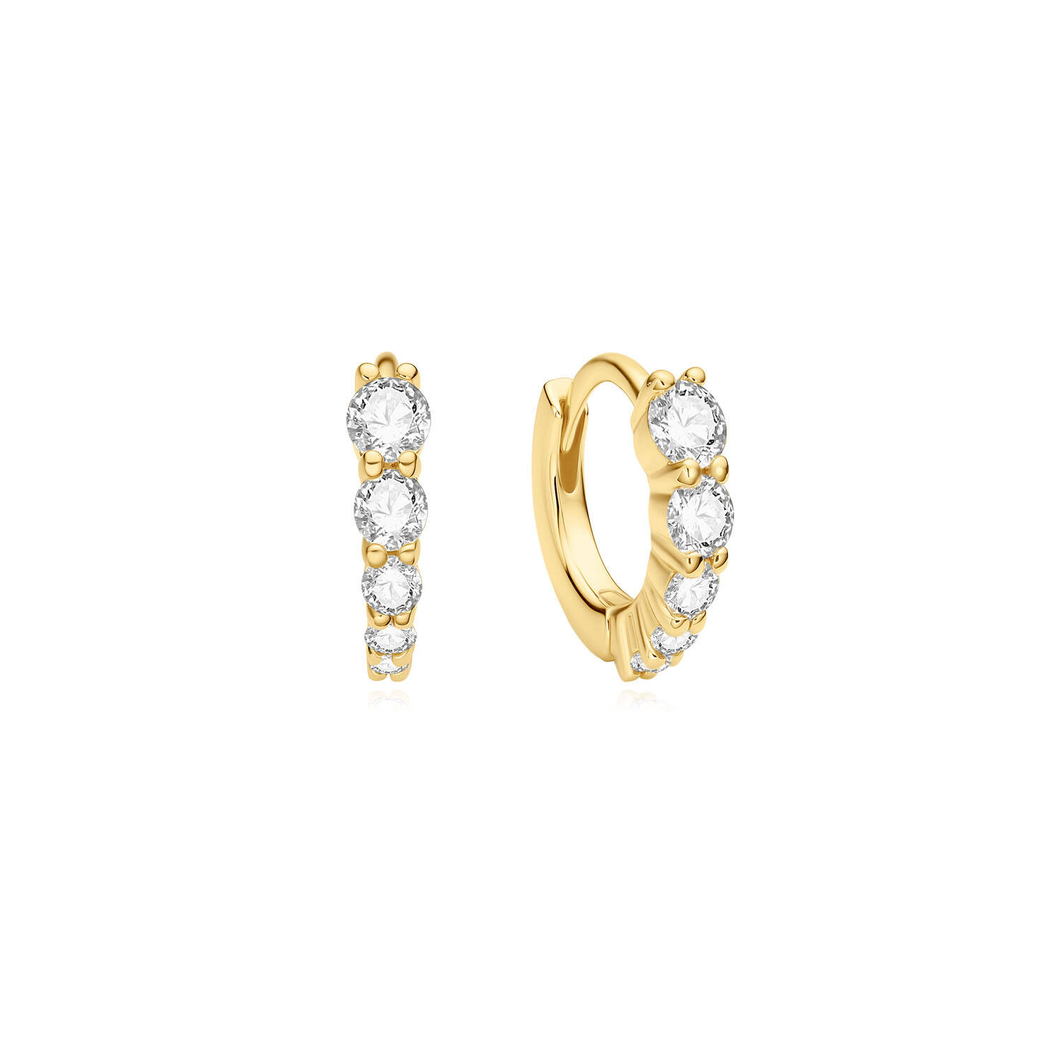 Luna Gaze - Earrings - Silver / 14kt GP - Zirconia